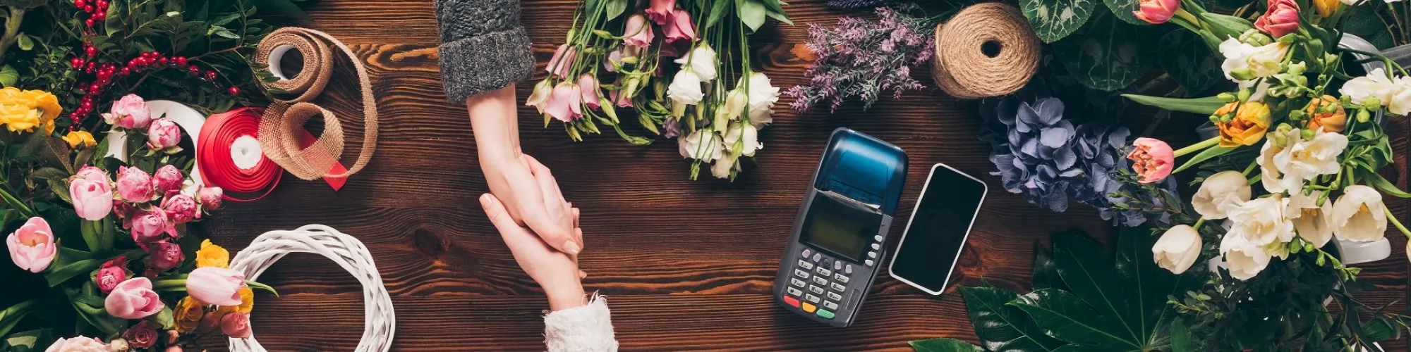 florist shaking hands