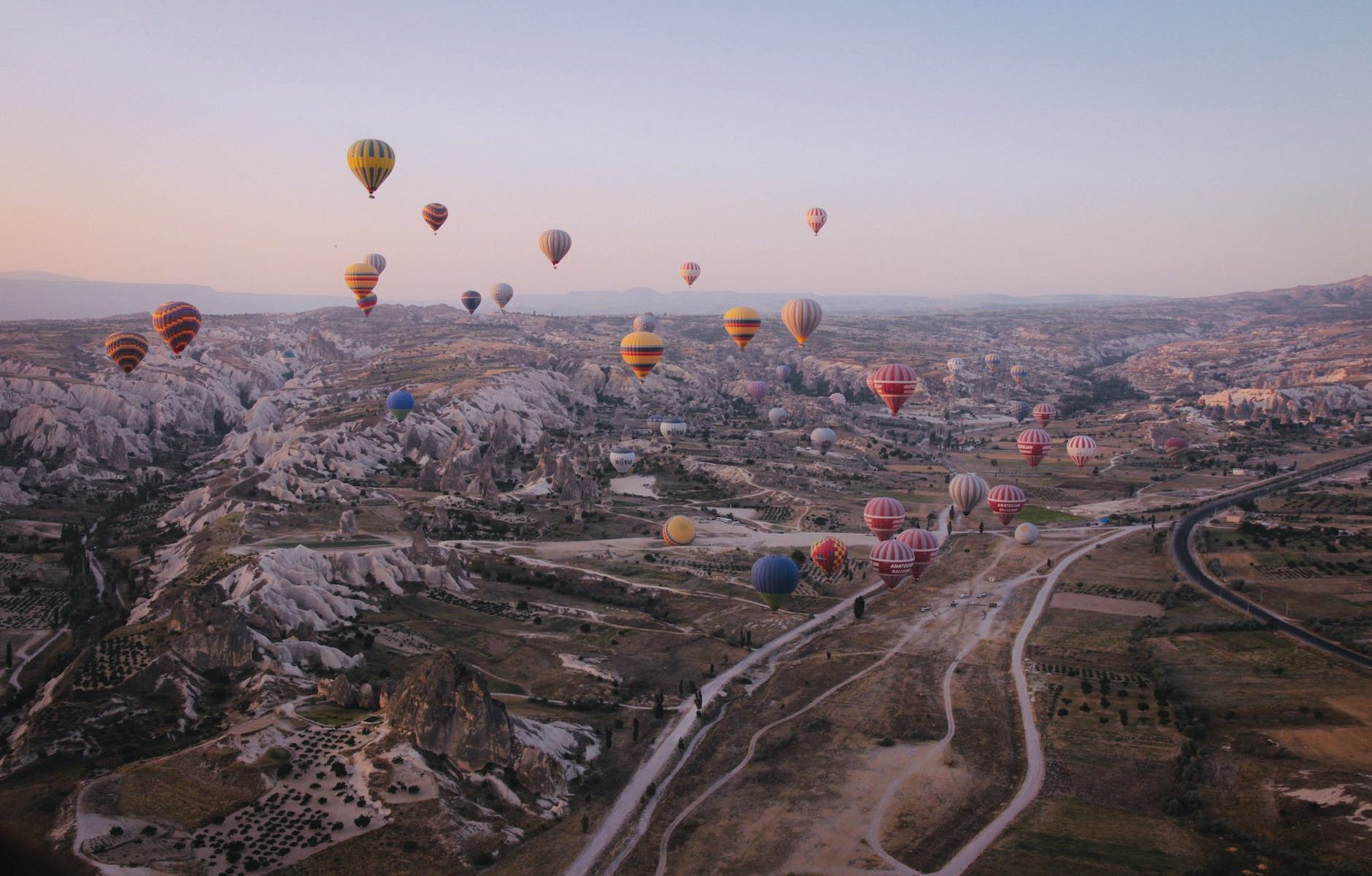 hot air ballons in the sky