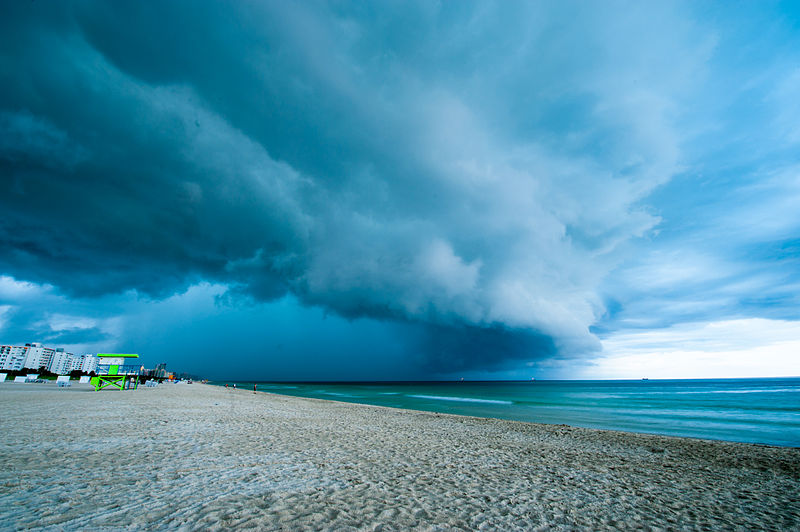 Incoming storm over Miami Beach, Florida