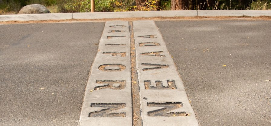 a street with a line of street names on the side of it