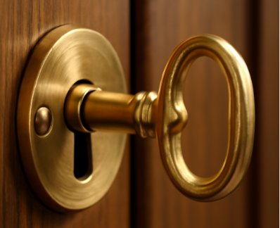 Gold Key in a wooden Door
(c) Pretectum CMDM